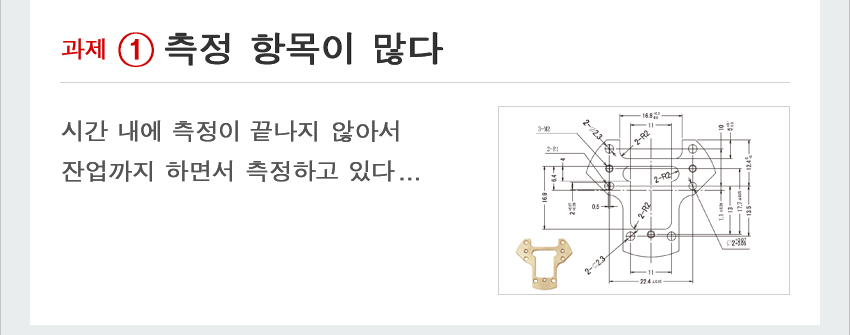 [과제① 측정 항목이 많다]시간 내에 측정이 끝나지 않아서 잔업까지 하면서 측정하고 있다…